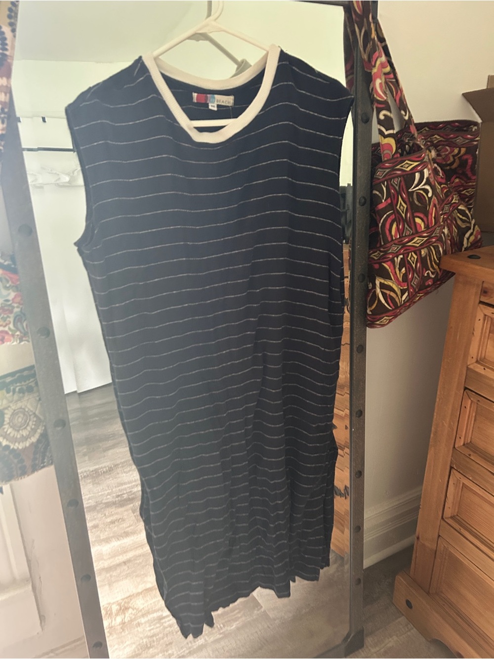 FP BEACH stripe swim coverup